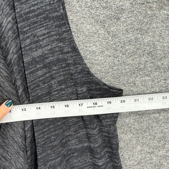 LOGO by Lori Goldstein Top Women L Large Black Open Front Sleeveless Wide Strap - Picture 4 of 6